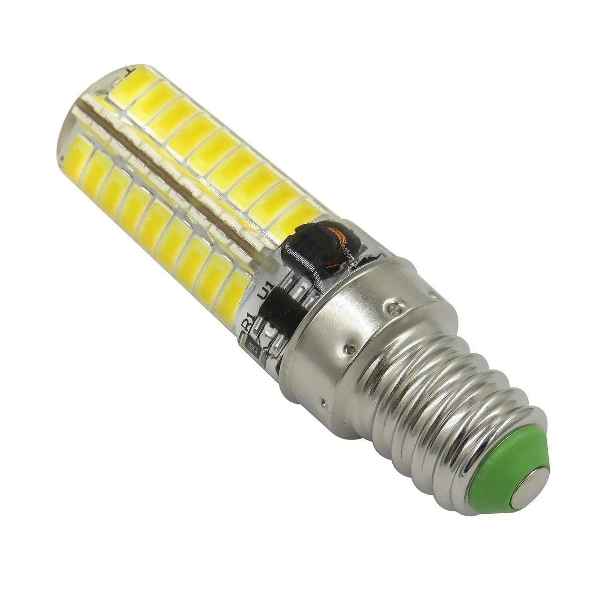 10 팩, E14는 5730 SMD 실리카 젤 투명 일광 조명 샹들리에 독서 램프 WHITE / WARM 전구 AC DC 12V-24V 5W 520LM의 156 x 156mm 다결정 실리콘 72 개를 LED