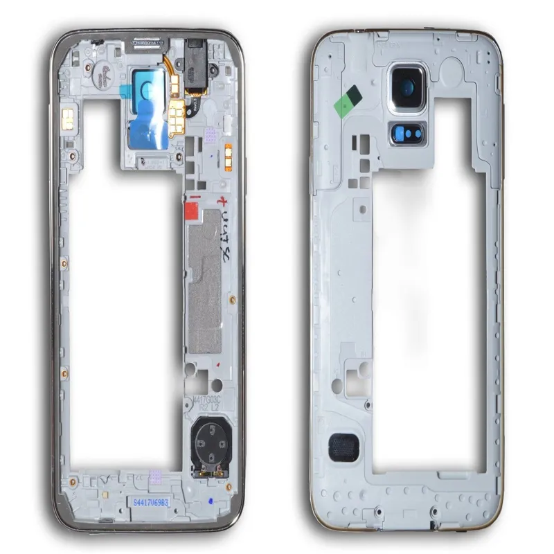 OEM Middenframe Bezel Achter Back Behuizing met Onderdelen Vervanging voor Samsung Galaxy S5 G900 G900A G900T G900P G900 G900F Gratis DHL