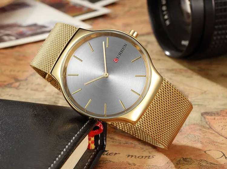Curren Black Rose Gold Pointer Relogio masculino famoso suntuoso clásico analógico deportes reloj de pulsera reloj de negocios hombres 8256