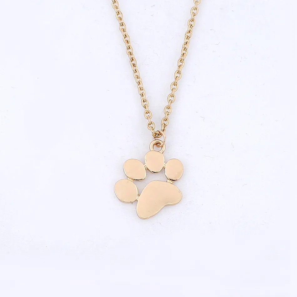 MIC Clavicle necklace Cute Dog Paws Small Pendant Cavicle Necklace