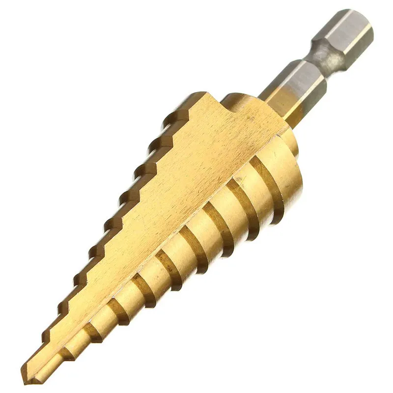 Hex Titanium Stap Cone Boor 4-22 MM Gatensnijder HSS 4241 Voor Plaatbewerking Hout Boren Hoge kwaliteit Elektrisch gereedschap