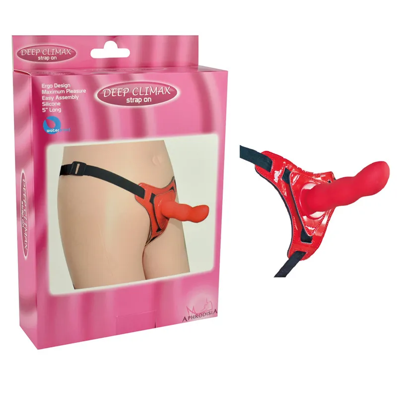 APHRODISIA Секс-товары для взрослых для лесбиянок Deep Climax Strap On Dildos Силиконовый член Красный пенис Эротические секс-игрушки для женщин q4201