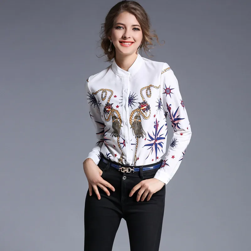 Outfit 2017 Women Printing Shirts New European And American Fashion ...