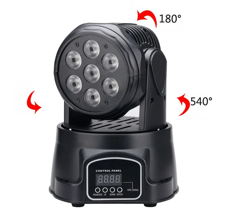 LED Moving Lights Head 7 * 12W 4 in 1 High Brightness RGBW MINI Wash Stage Light