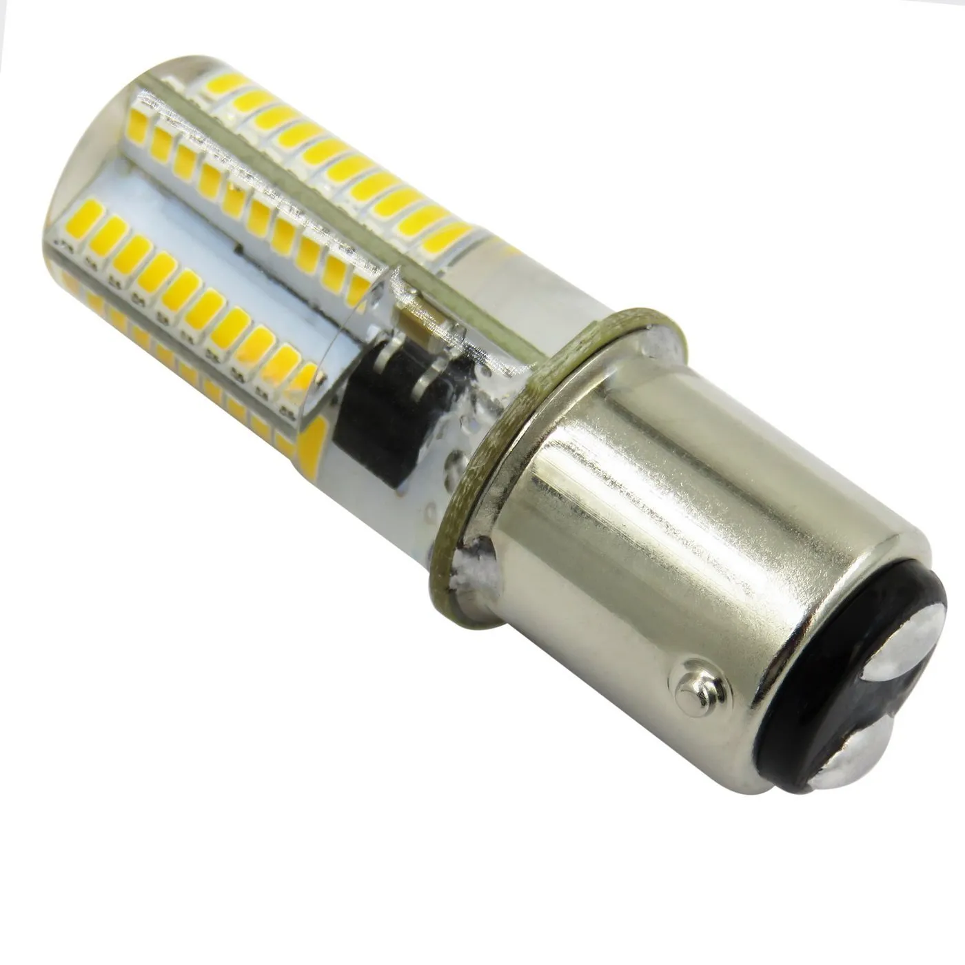 10 팩, BA15D 디 밍이 가수 재봉틀 LED 라이트 화이트 / 따뜻한 화이트 전구 쿨 (80 개)의 LED 3014 SMD AC 110V / 220V 크리스탈 램프