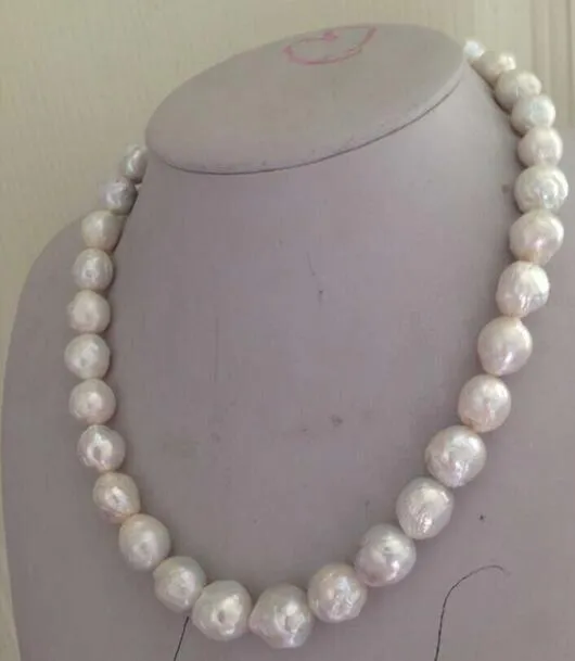 Naturliga 12mm Australian South Seas Kasumi White Pearl Necklace