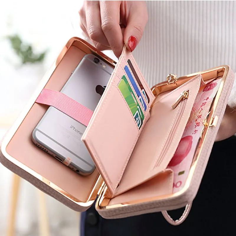 Purse wallet female no brand card holders cellphone pocket gifts for women money bag clutch Bow multi-function bag