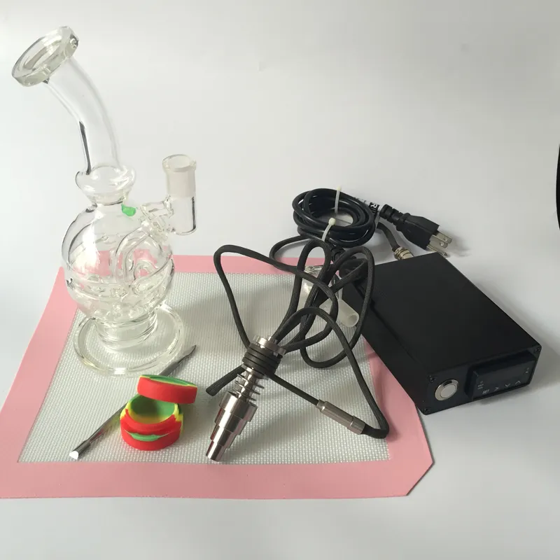 Glass Bong Recycler Bongs Water Pipe Coil Heater Dnail Coil