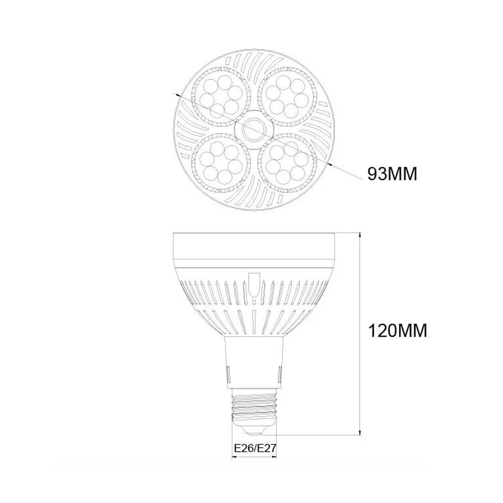 LED Bulbs 35W PAR30 Narrow Angle SpotLight Bulb E27 Project with Flood Lens par light warm white