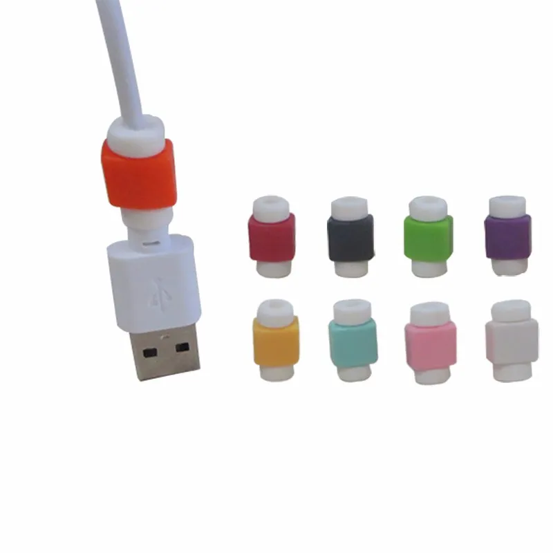 1000PCS / Lot USB-data laddare kabel Silikon Saver Protector Headset Protection hörlurar trådkabel skyddande för iPhone 11 Pro max XR X 8 7