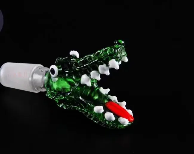 Krokodil bubble glazen bongen accessoires, kleurrijke pijp roken gebogen glazen buizen olie brander buizen waterpijpen dab rig glazen bongs pijp