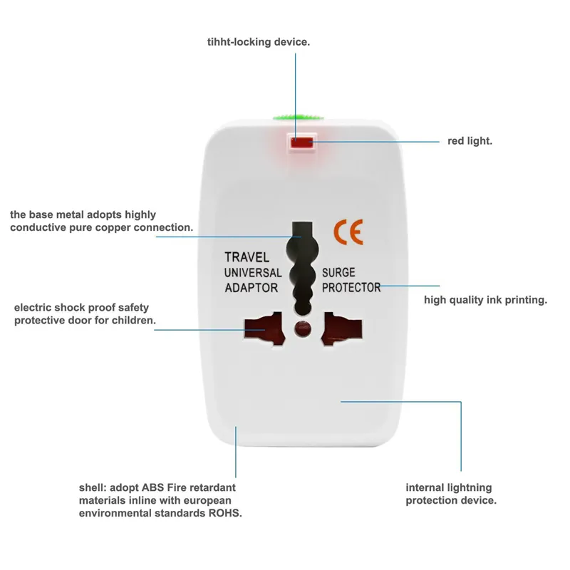 Plugue elétrico Adaptador de Soquete de Parede Adaptador de viagem internacional Universal Travel Soquete USB Power Charger Converter UE REINO UNIDO EUA AU Plug