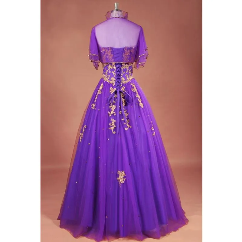 Robes de Quinceanera violettes deux pièces Sweety 16 ans robes avec veste en dentelle pure appliques perlées à lacets soirée bal occasion formelle SHJ