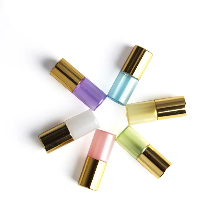 3ML Roll On Bottle Pearl Lustre Colours Rollon Metal Roller Ball Bottle Olio essenziale Fragranza liquida