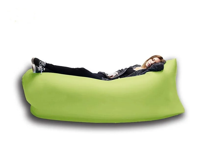 portable outdoor lazy sleep bag inflatable sleeping bags hiking camping swiming pool floating mattress high quality banana lounge bags