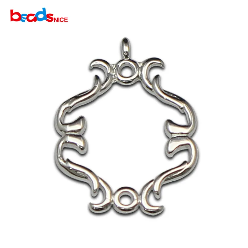 Beadsnice Solid 925 Sterling Silver Wreath Pendant Charm for Necklace Making Small Charms for collier pendant making ID 36308