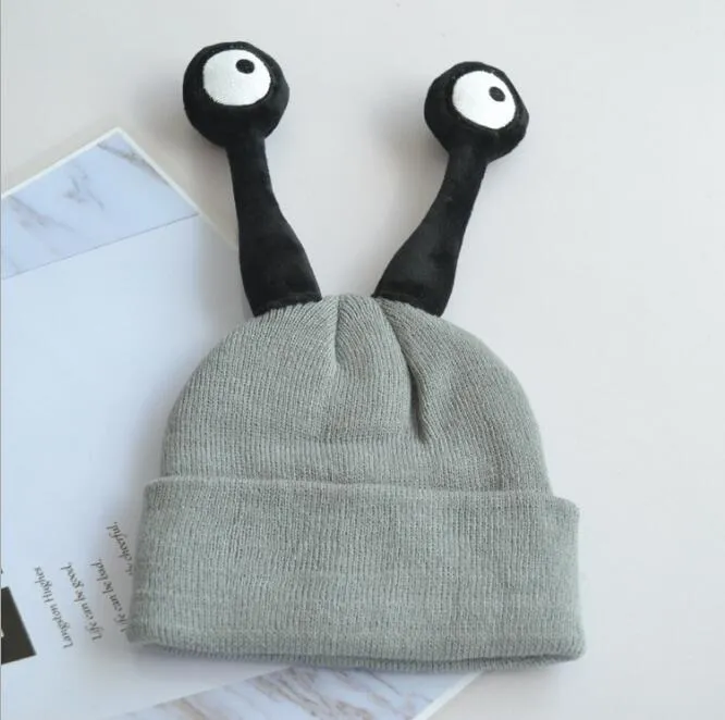 Chapeau d'hiver en tricot pour bébé, casquette antenne d'insecte de dessin animé, crochet, chapeaux chauds pour enfants, cadeau de noël, bonnet mignon pour bébé, vente en gros