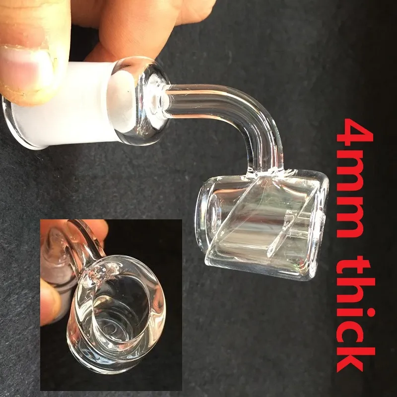 Banger à quartz de 4 mm d'épaisseur + capuchon de carburateur à quartz 100% accessoires à quartz 14 mm 18 mm, joint mâle femelle gratuit DHL