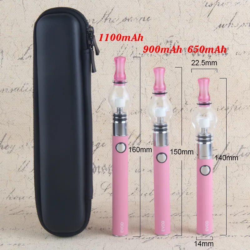 evod vax vapen pennor starter kit glas kupoler klot tankar mini dragkedja väska 650 900 1100 mah ego t batteri dab pennor