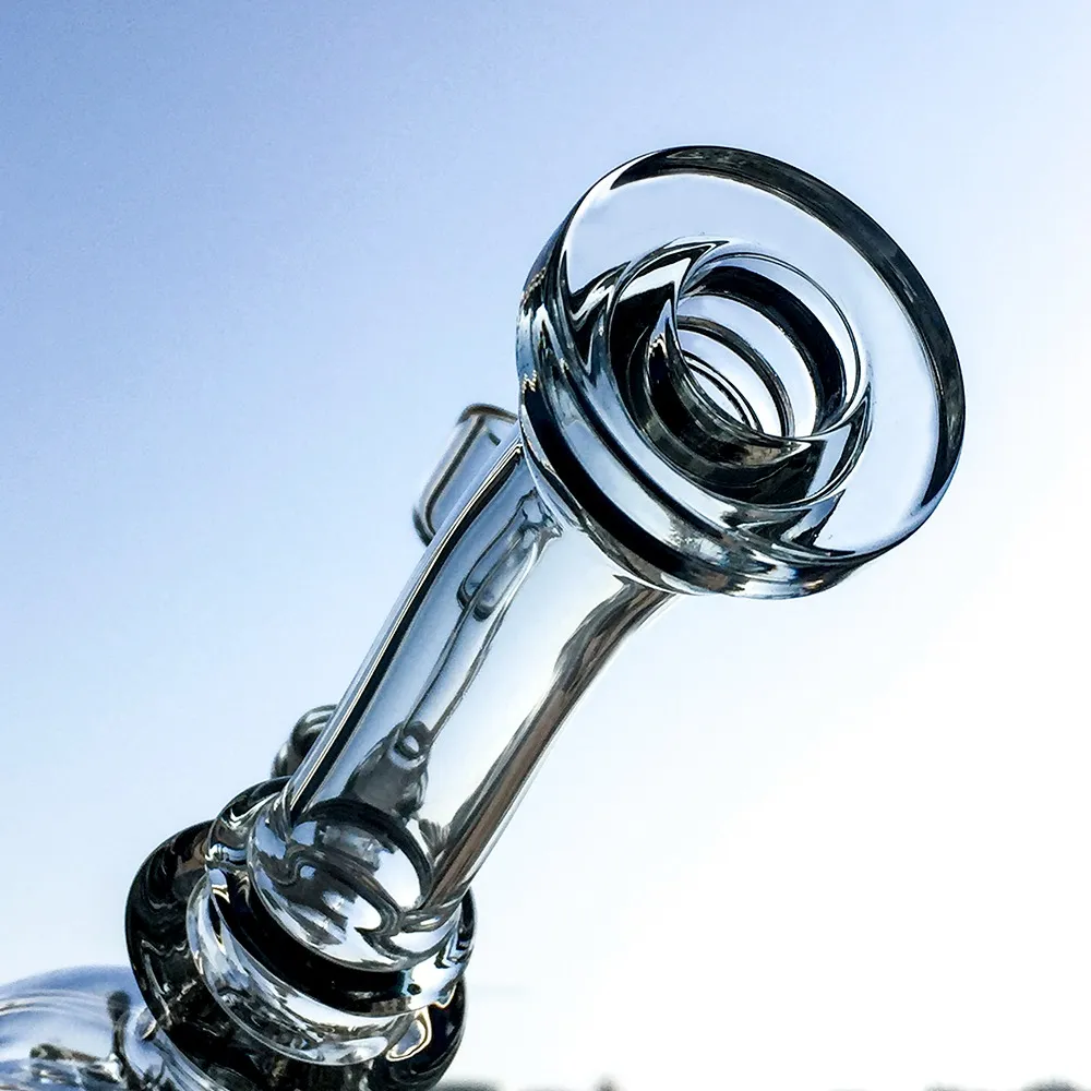 Faberge Egg Recycler Oil Rigs Swiss Percolater Glass Bong Hookahs Mini Dab Rig With 14.5mm joint 9 Inches Tall MFE01