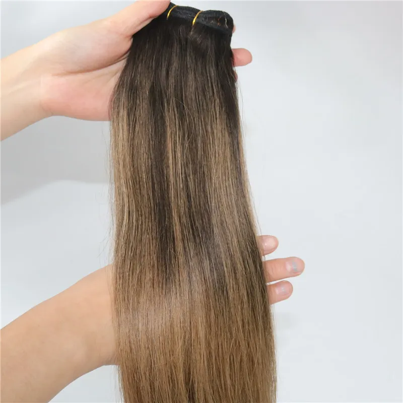 #2 6# Extensões de Cabelo Humano Balayage Destaques Castanho Escuro Cabelo Humano Tecer Pacotes Cabelo Virgem Brasileiro Ponta Grossa 100 gramas um se185o