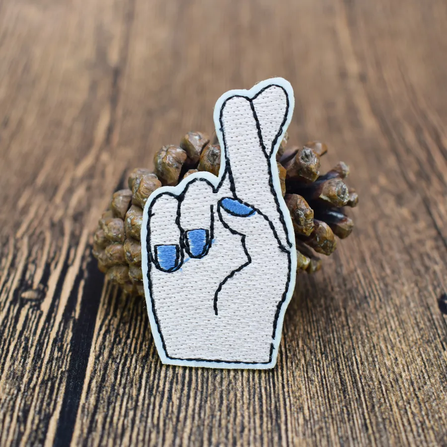 10 pièces patchs de signe de doigt pour vêtements sacs fer sur transfert applique Patch pour jean bricolage coudre sur broderie Badge