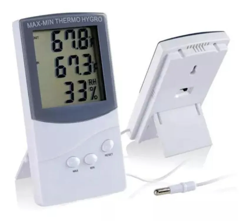 LCD Indoor/Outdoor Digital Micro Temple Digital Thermometer Hygrometer