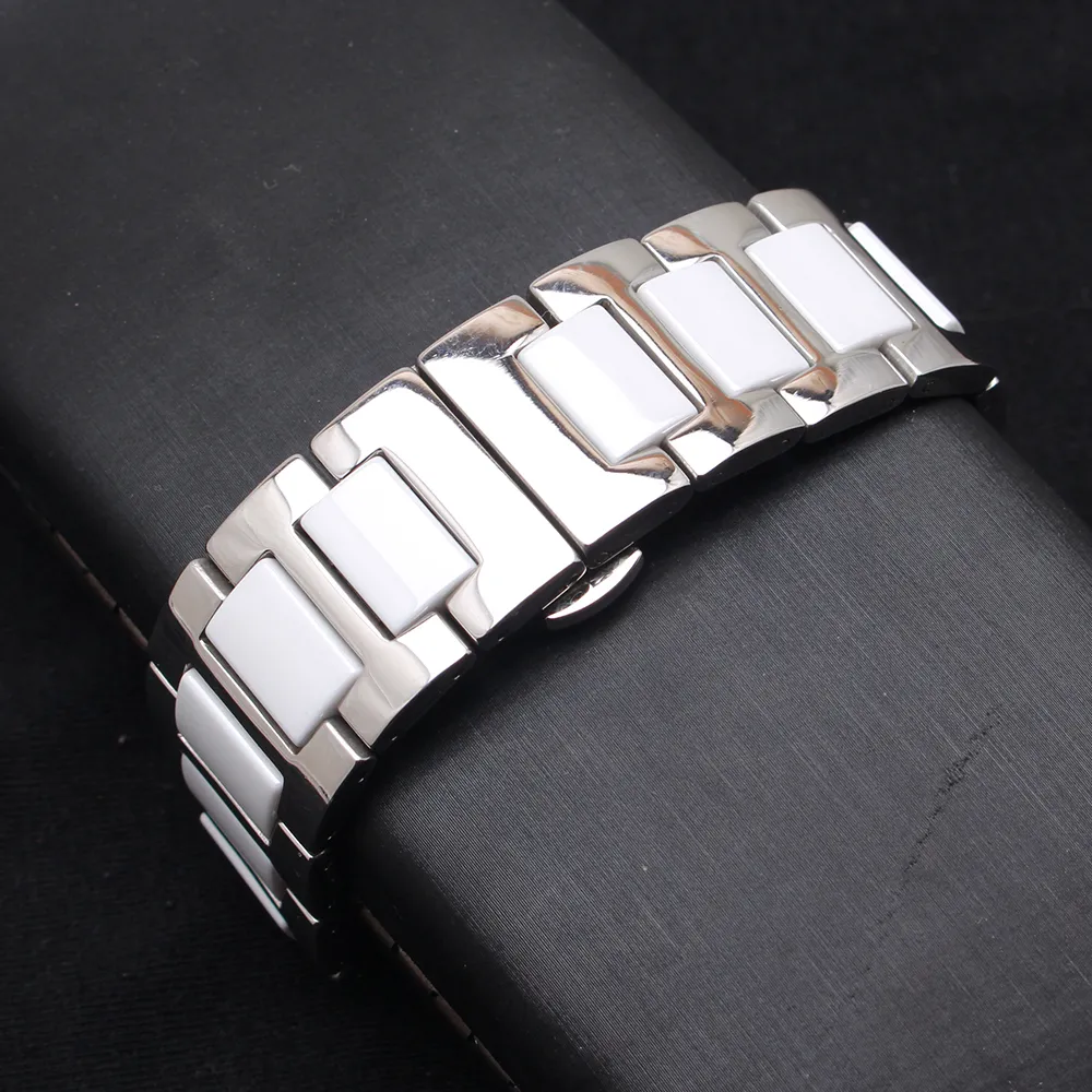 14mm 16 mm 18 mm 20 mm 22 mm Edelstahl Uhrenbandband Armband Wrap Ceramic Weiß poliertes Zubehör Armbandwatch Ban8583406