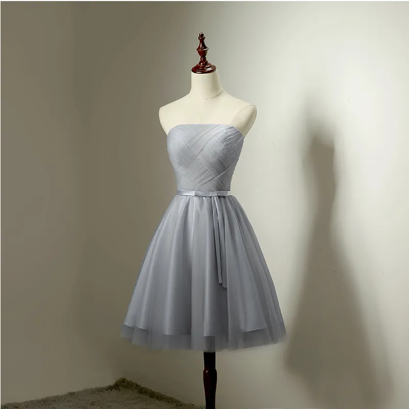Gray bridesmaid dresses short top