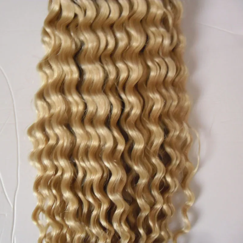 #613 Alvejante Loiro Afro Crespo Encaracolado Presilha No Cabelo 100g Lote 4A 4b 4cafro-Americana Presilha em Extensões de Cabelo Humano 273A