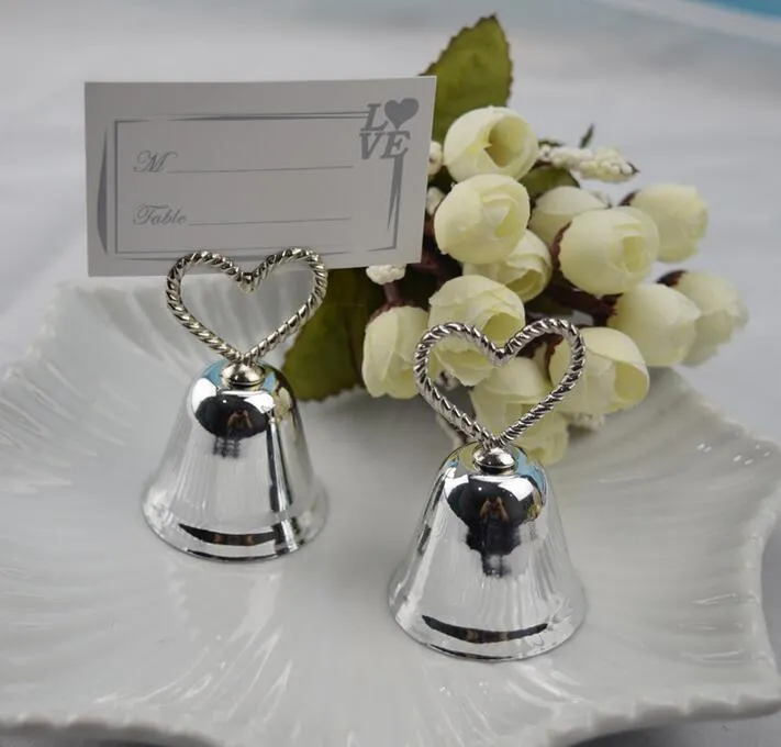 Düğün Bell Favors Öpüşme Bell Düğün Bell Favors Silver Place Card Tutucular PO Tutucular Düğün Favors9216965
