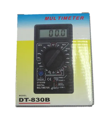 Multimetro digitale DT830D nero con sonda di prova del misuratore di ampere di tensione del cicalino DC Tensione AC LCD Multitester MultiMetro8491180