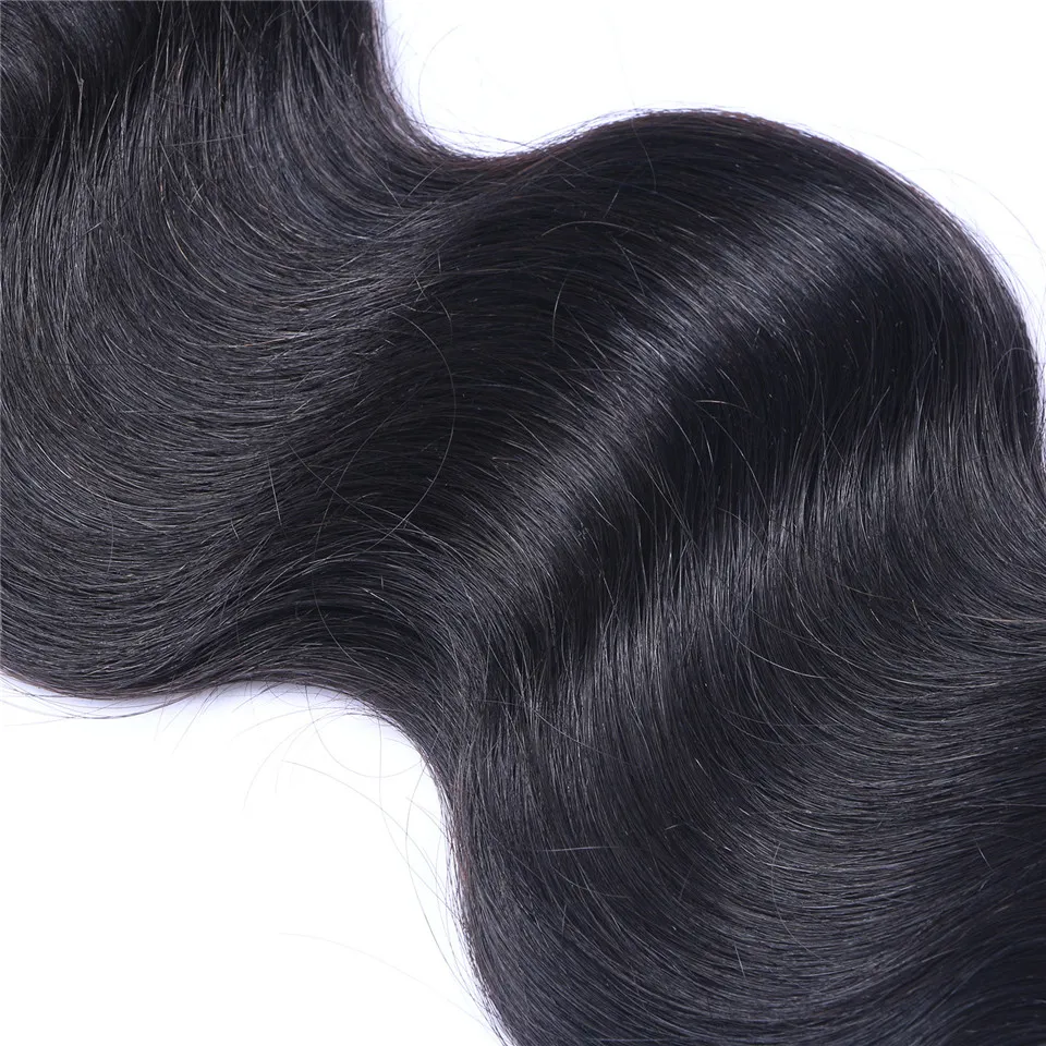 Capelli vergini umani dell'onda del corpo brasiliana tesse trame doppie di colore nero naturale 3 pezzi estensioni dei capelli Remy a testa piena possono essere tinti 4249057