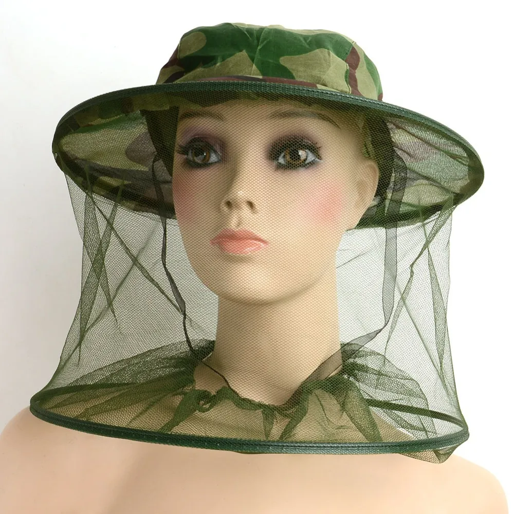 Mygga bug insekt bee resistens solnät mesh huvud ansikte skyddar hatt locket för män kvinnor utomhus fiske jakt camping
