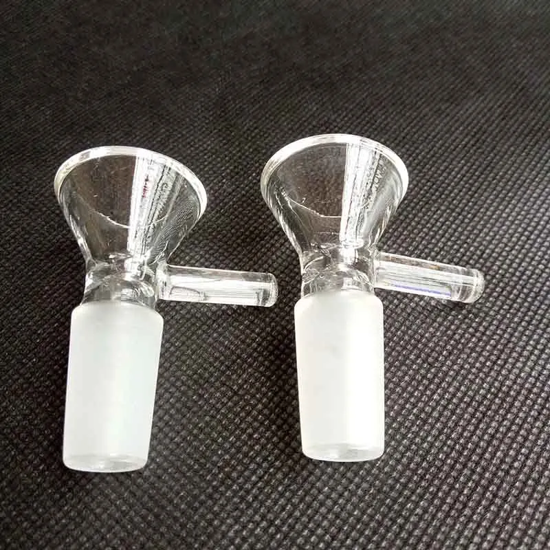 Tjock rund tratt Glasskål vattenpipa Örttorr oljebrännare med handtag 3 typer 14mm 18mm hane För rökning Verktyg Tillbehör Glaspong Bubbla