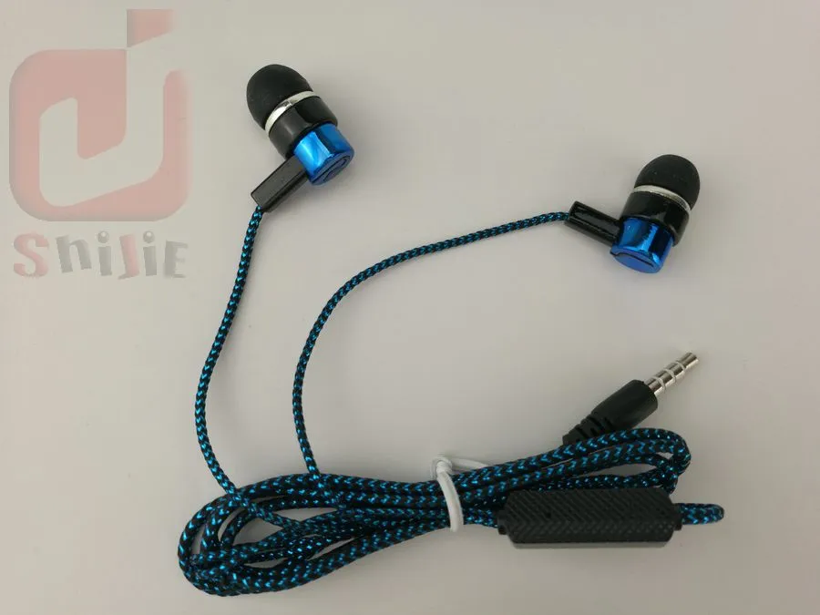 comune a buon mercato serpentino Tessuto treccia cavo auricolare auricolari cuffia auricolare vendite dirette da parte dei produttori blu verde 300 pz/lotto