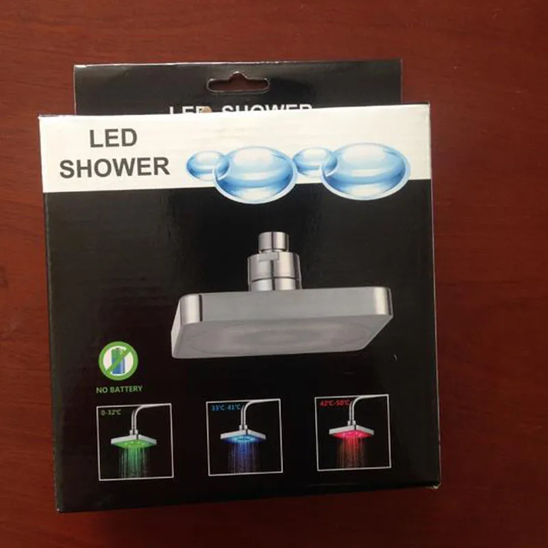 Hot sale bathroom Square Water Flow Adjustable Romantic Automatic LED Shower Head for Bathroom 