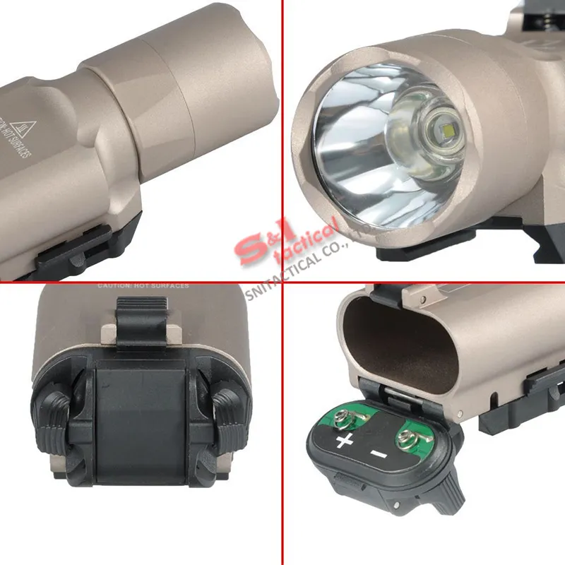 Tactical Light SF X300 Ultra LED Gun Light X300U past pistolen met picatinny of universele rails voor Rifle Scope Dark Earth