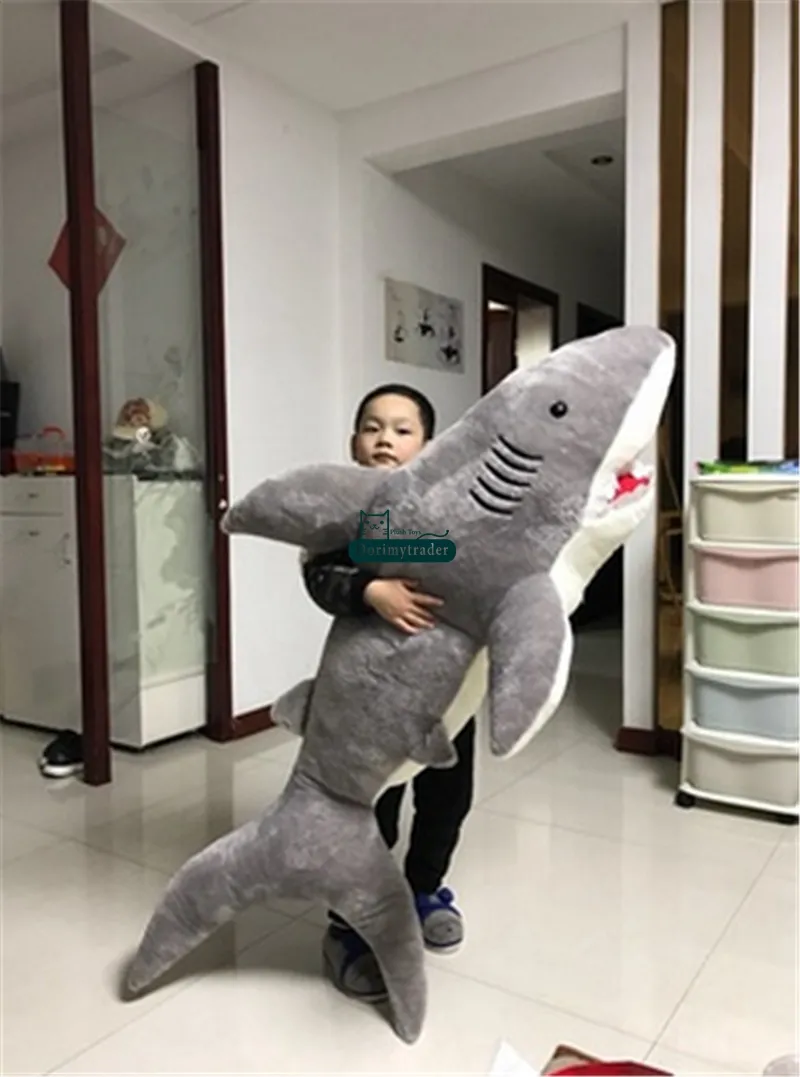 Dorimytrader 180 cm Riesige Weichtiere Shark Plüschtiere Gefüllte Fluffy Sea Animal Bite Sharks 71 '' Kinder Spielen Puppe Liebhaber Geschenk DY60388