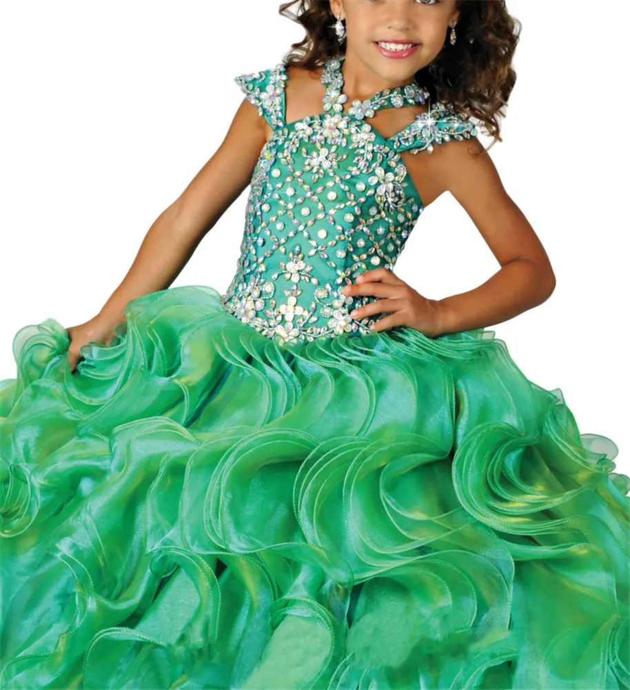 Jeweled Ruffled evening gowns for Princess Girls - Perfect for Formal Occasions and Pageants Jeweled Ruffled evening gowns for Princess Girls - Perfect for Formal Occasions and Pageants