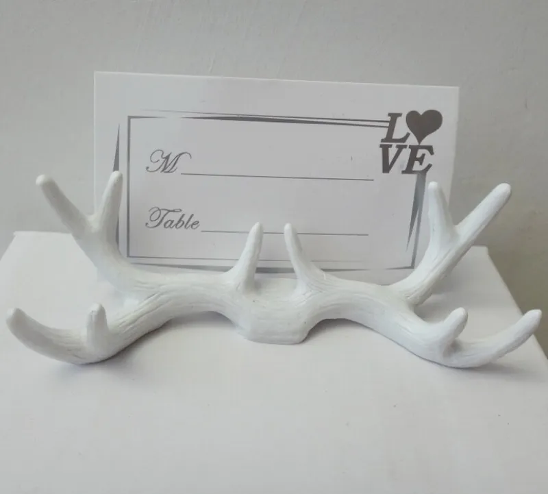 Autres faveurs de mariage Creative White Résine Antler Place Titulaire de la carte Clip de siège Décoration de table avec Card3380011