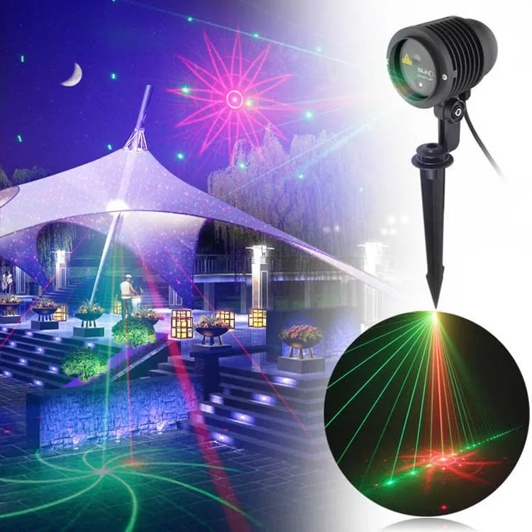 Ny 20 Mönster Jul LED Laser Light Lamp Waterproof Garden Stage Laser Lighting for Outdoor Landscape Lamp Projector3108979