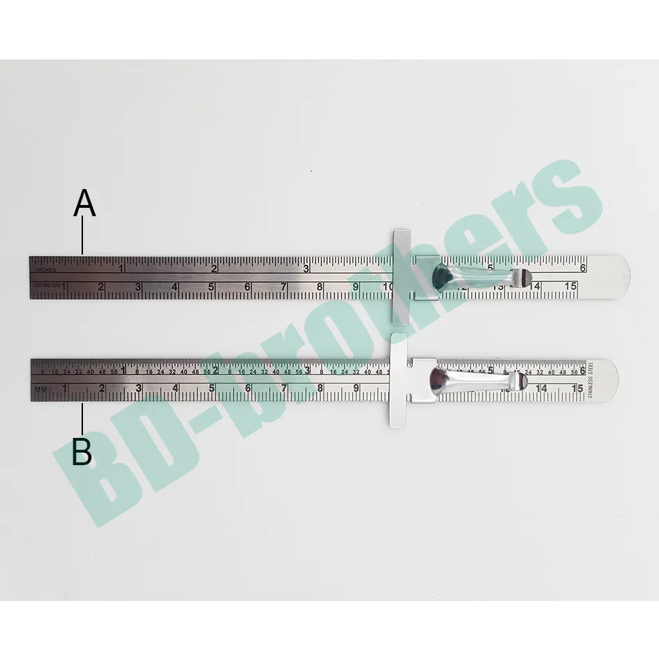 3-Pack Stainless Steel Metal Straight Ruler Scale Double Sided 6 inch / 15  cm