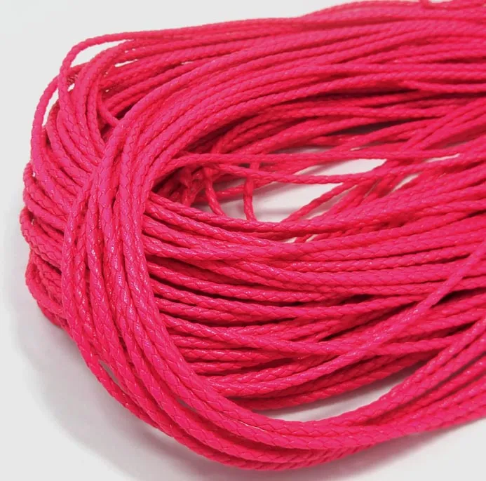 Brand new 90m 3mm pu leather braid cord fit European bracelet and necklace DIY fashion jewerlry cord handcraft accessories