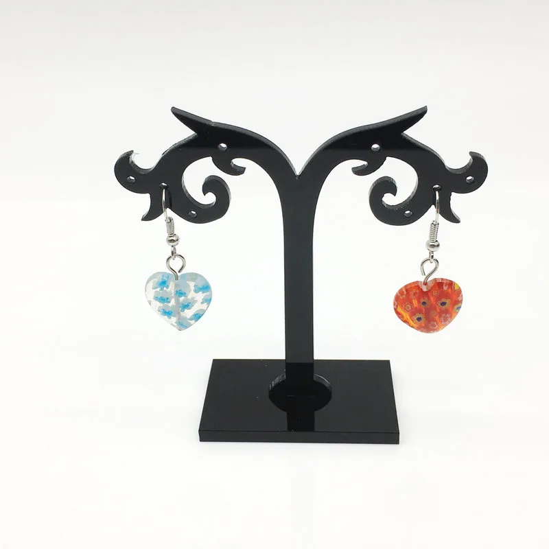 80 * 80mm Earrings Acrylic display stand wheat-shaped jewelry display black Z-052