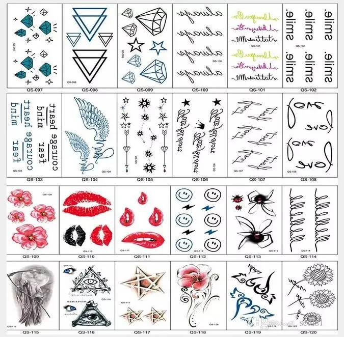 여성 여자 핫 200 개 스타일 문신 스티커 방수 임시 바디 아트 문신 스티커 가짜 문신