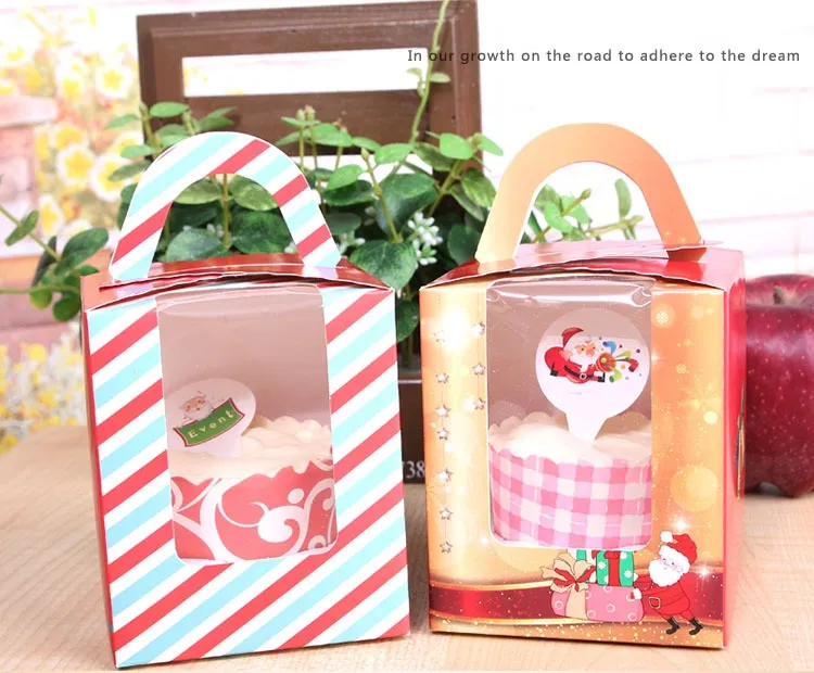 Boîtes à gâteaux portables avec fenêtre, boîte à cadeaux de mariage, boîtes à cadeaux de fête de noël, boîte à cadeaux de noël