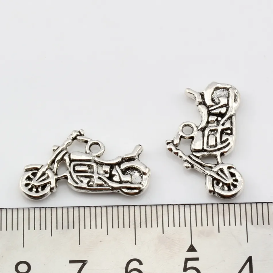 100 st -legeringsmotorcykel charms hängen för smycken tillverkning av armband halsband DIY -tillbehör 24x14mm4149610