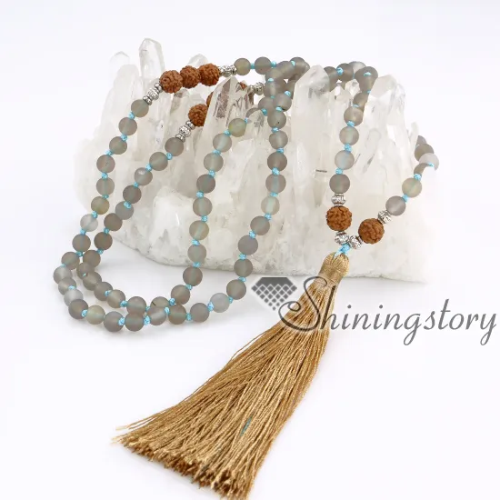 108 Mala Bead Ketting Mantra Chanting Meditatie Kralen Groothandel Malas Kralen Kwastje Ketting Helende Sieraden Groothandel Boeddhistische Rozenkrans