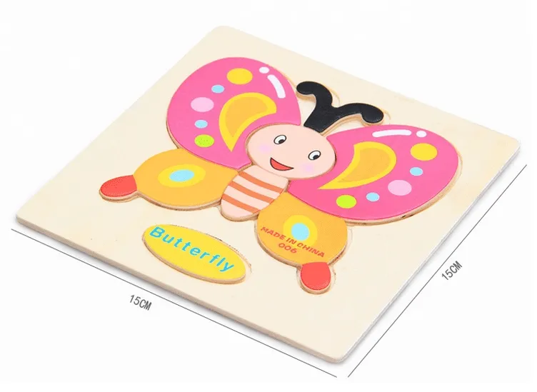 Baby Learning 3D Wooden Puzzles Educational Toys For Child Wood Jigsaw Puzzle Craft Animals